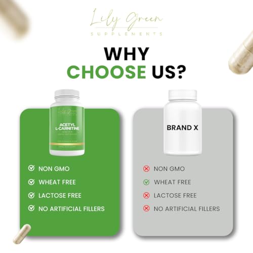 Lily Green Supplements: Acetyl L-Carnitine 1000mg for Energy & Focus
