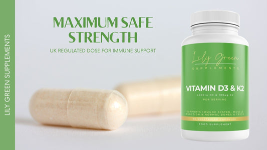 Lily Green Supplements Vitamin D3 4000IU + K2 100μg - The Maximum Safe, Balanced Dose