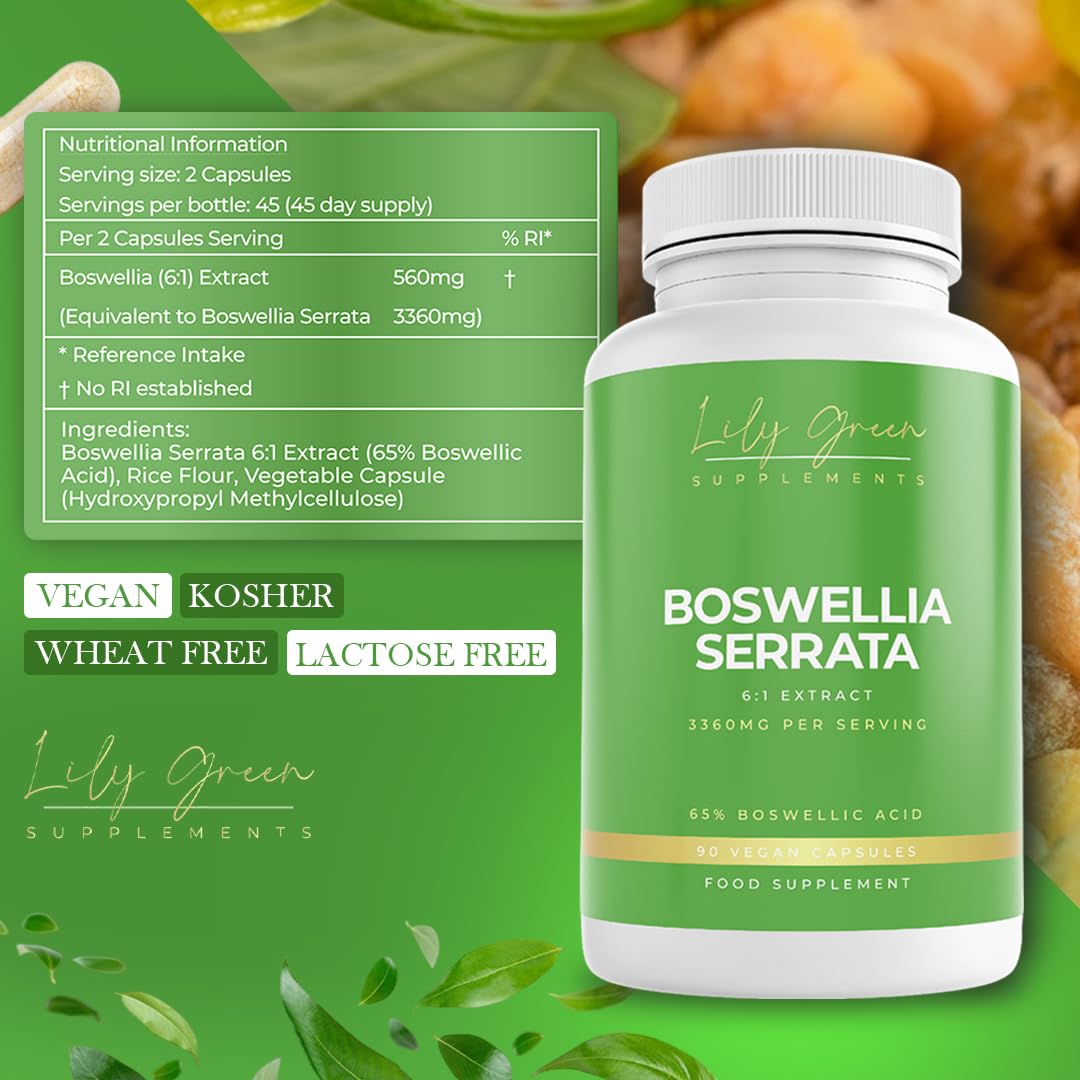 Lily Green Boswellia Serrata 3360mg per Serving - Supports Inflammatory Conditions, Joint Care & Digestive Health
