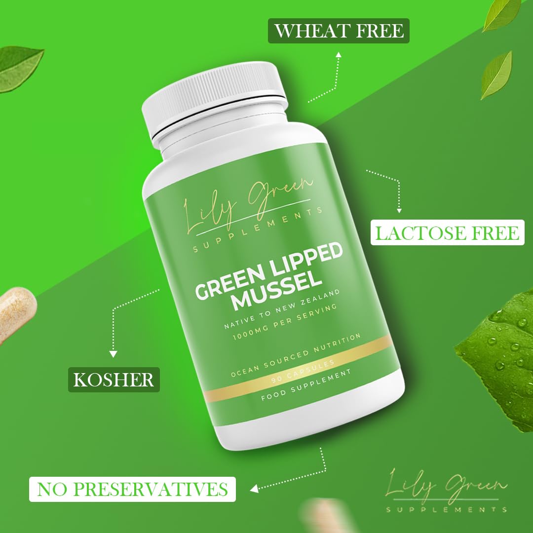 Green Lipped Mussel 1000mg per Serving - Supports Joint Health & Mobility, Healthy Skin, Inflammatory Conditions & Rich Source of Essential Nutrients