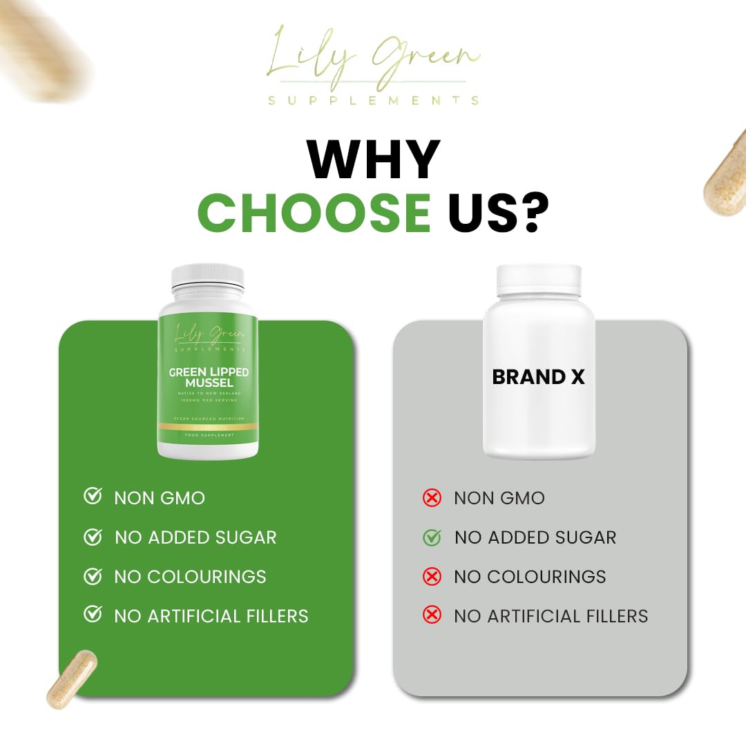 Green Lipped Mussel 1000mg per Serving - Supports Joint Health & Mobility, Healthy Skin, Inflammatory Conditions & Rich Source of Essential Nutrients