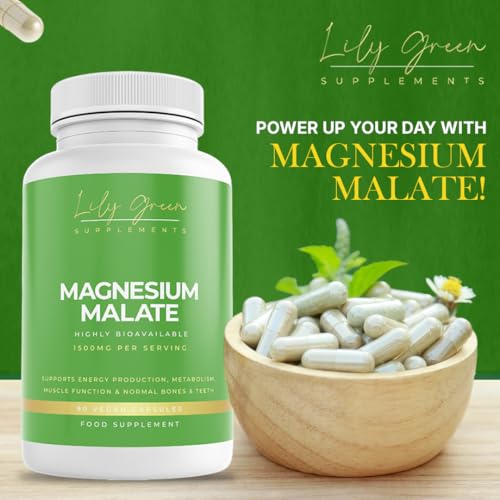 Lily Green Magnesium Malate 1500mg per Serving - Supports Energy, Muscle Function, Nervous System, Normal Bones & Teeth