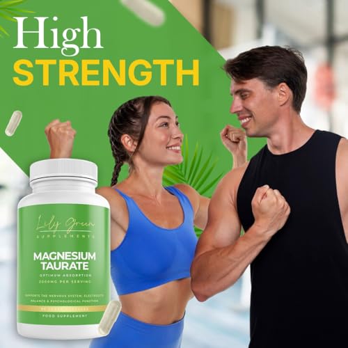 Lily Green Magnesium Taurate 2000mg per Serving - Supports Heart Health, Psychological & Liver Function, Tiredness & Fatigue