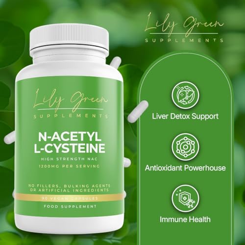 Lily Green N-Acetyl L-Cysteine 1200mg per Serving - Supports Immune System, Liver & Kidney Detox, Respiratory & Brain Health