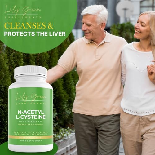 Lily Green N-Acetyl L-Cysteine 1200mg per Serving - Supports Immune System, Liver & Kidney Detox, Respiratory & Brain Health