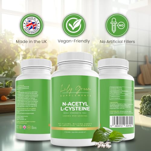 Lily Green N-Acetyl L-Cysteine 1200mg per Serving - Supports Immune System, Liver & Kidney Detox, Respiratory & Brain Health
