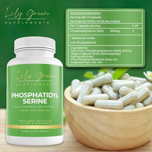 Lily Green Phosphatidylserine 300mg per Serving - Supports Cognitive Function & Memory, Exercise & Recovery, Mood & Relaxation