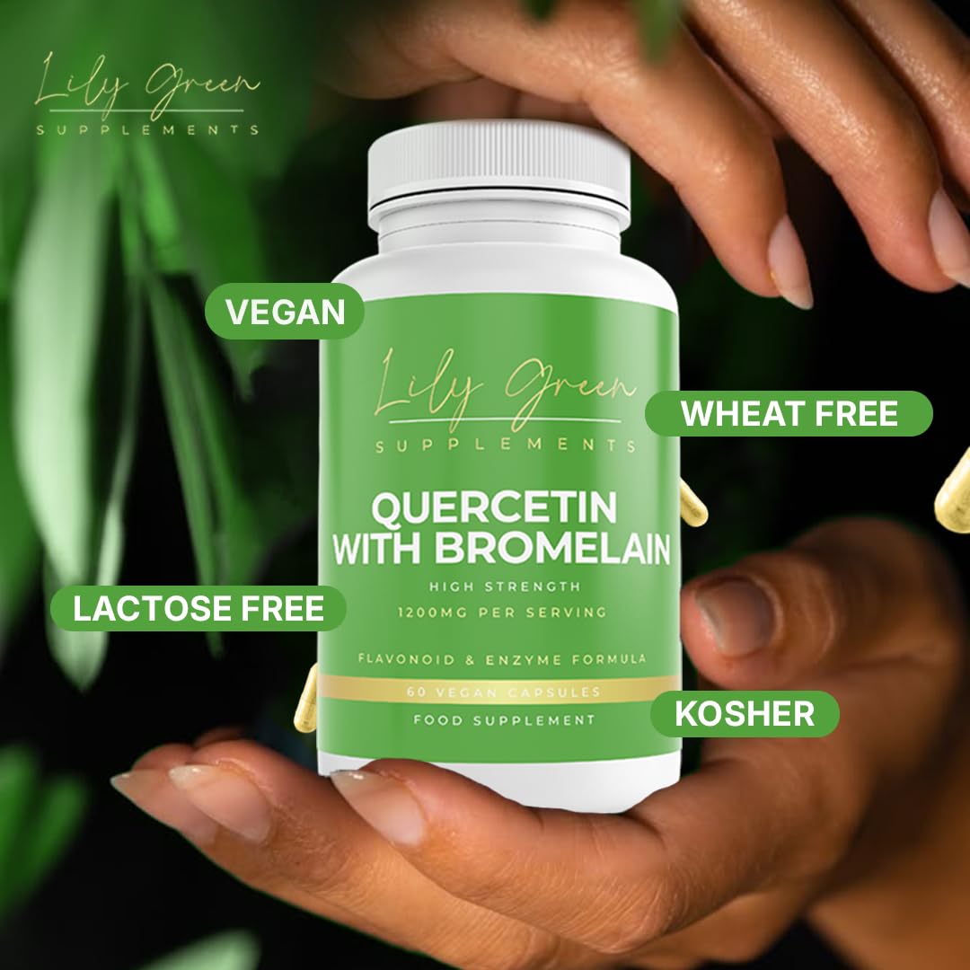 Lily Green Quercetin with Bromelain 1200mg per Serving - Supports Inflammatory Conditions, Immunity, Allergies & Digestive Health