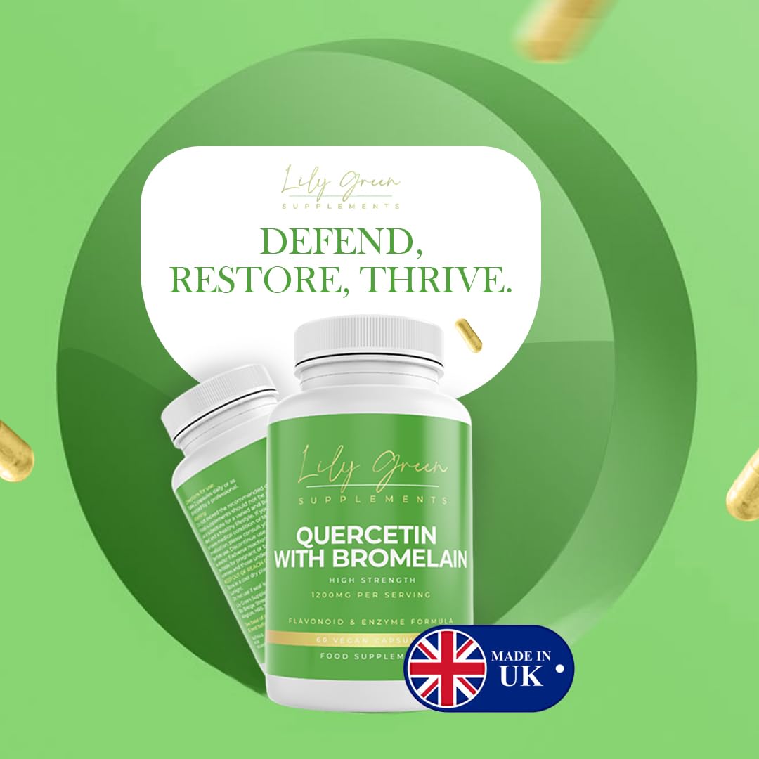 Lily Green Quercetin with Bromelain 1200mg per Serving - Supports Inflammatory Conditions, Immunity, Allergies & Digestive Health