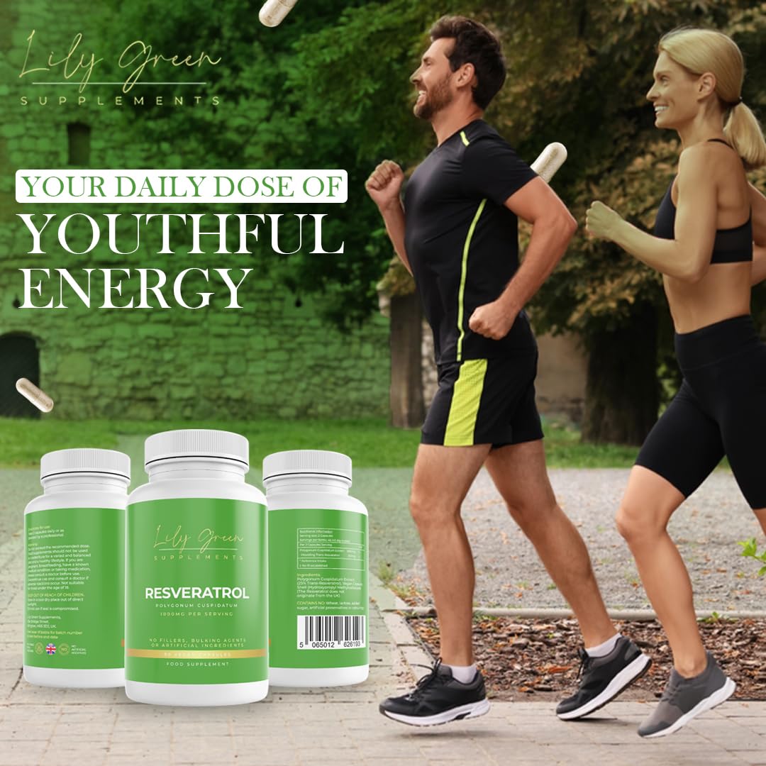 Resveratrol 1000mg per Serving - Supports Cardiovascular System, Cognitive Function, Inflammatory Conditions & Anti Ageing