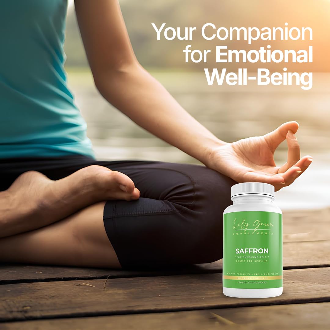 Saffron Supplement 225mg per Serving - Supports Psychological Balance, Inflammatory Conditions, Weight Loss & Eye Health