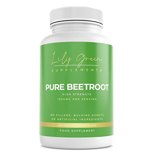 Pure Beetroot 1300mg per Serving - Supports Blood Pressure & Circulation, Energy & Physical Performance & Digestive System - Lily Green Supplements