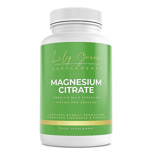 Magnesium Citrate 1400mg per Serving - Supports Energy Production, Muscle Relaxation, Digestive Regularity & Muscle, Bone & Teeth Health - Lily Green Supplements