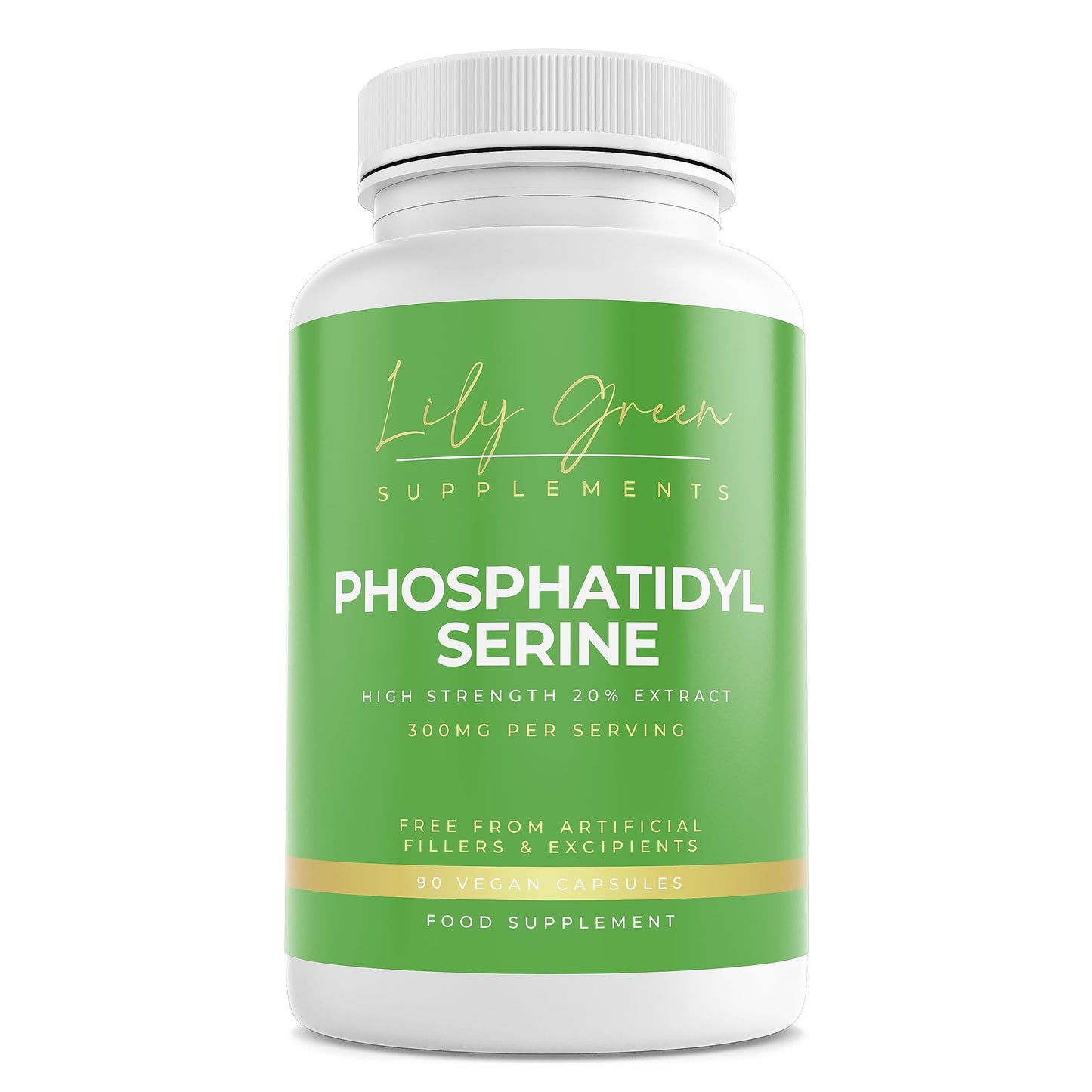 Phosphatidylserine 300mg per Serving - Supports Cognitive Function, Memory & Focus, Exercise & Recovery, Mood & Relaxation - Lily Green Supplements