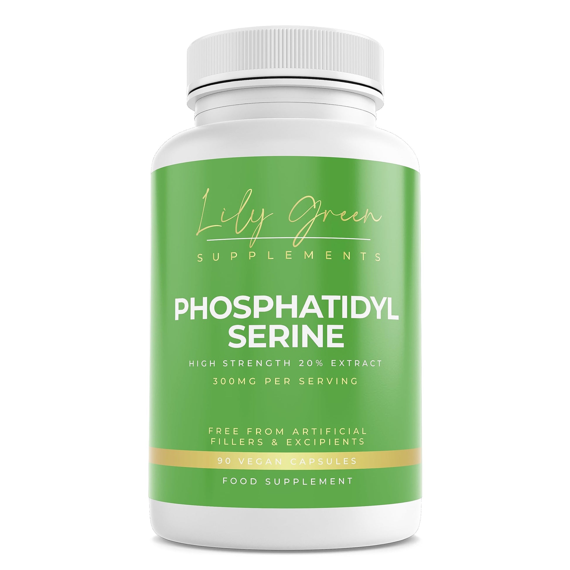 Phosphatidylserine 300mg per Serving - Supports Cognitive Function, Memory & Focus, Exercise & Recovery, Mood & Relaxation - Lily Green Supplements