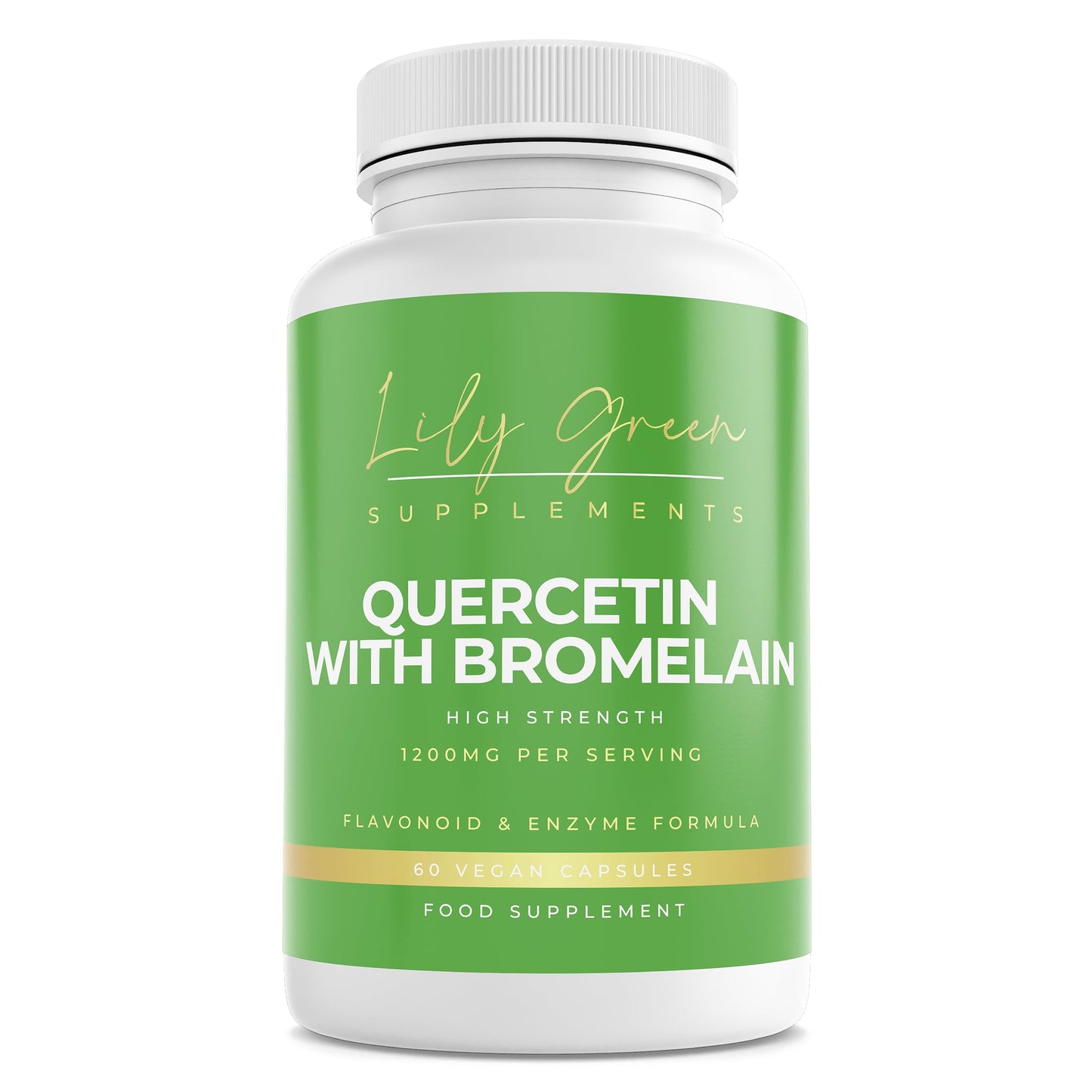 Quercetin with Bromelain 1200mg per Serving - Supports Inflammatory Conditions, Immune System, Allergy Relief & Digestive Health - Lily Green Supplements