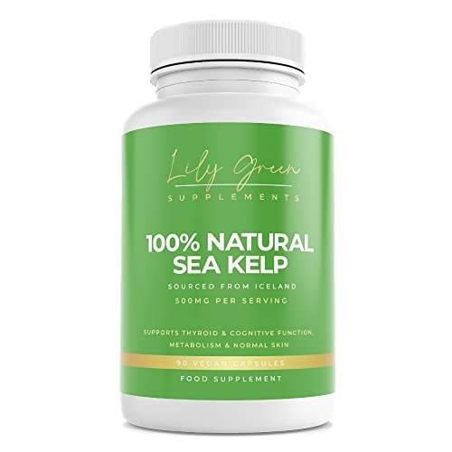 Organic Sea Kelp 500mg per Serving - Supports Thyroid & Brain Function, Metabolism, Anti Ageing, Healthy Skin, Hair & Nails